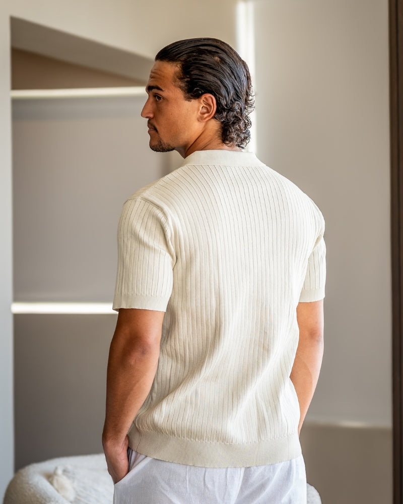 Frederick | Ribbed Knit Polo Shirt