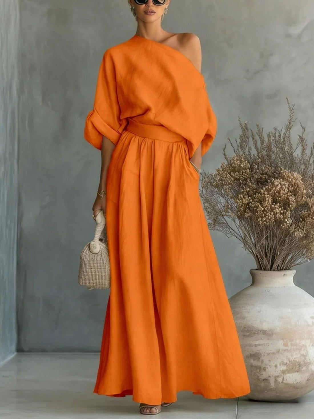 Anwen | Women's Two Piece Set Wide Leg Pants & Blouse