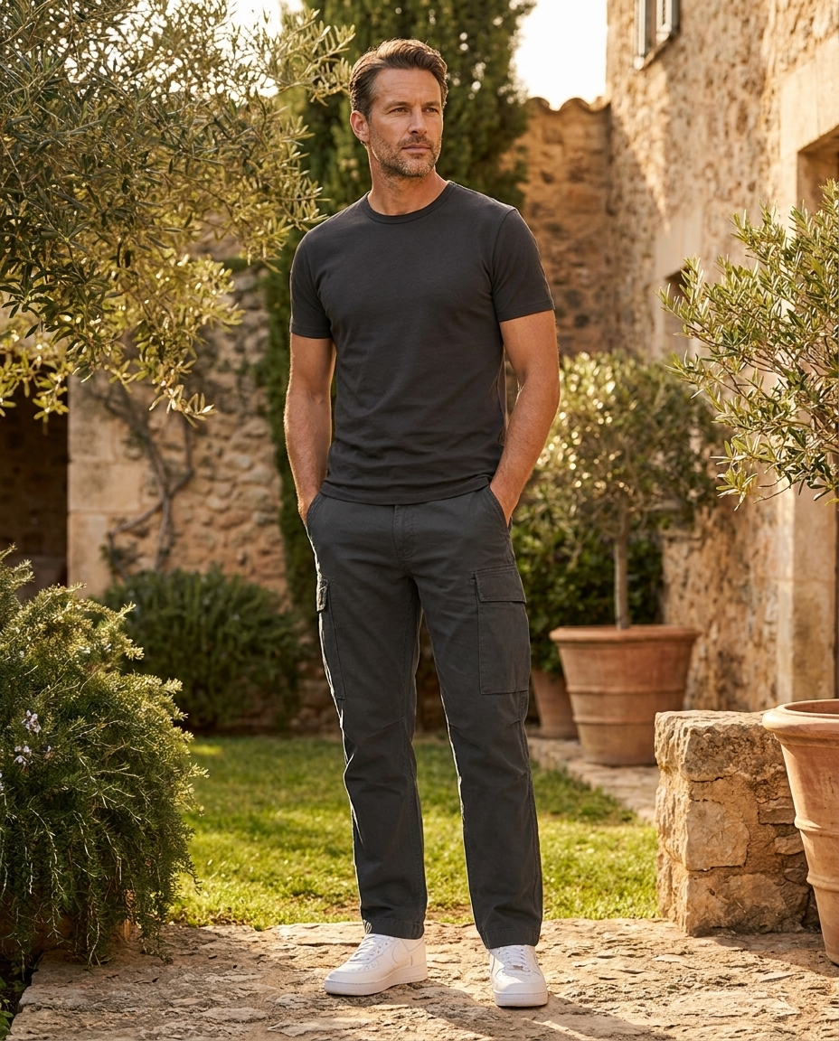 Benjamin | Men's Relaxed Fit Cargo Pants with Side Pockets Streetwear