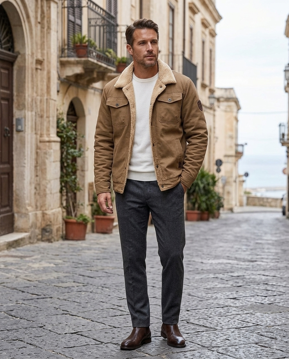 Oliver | Men's Warm Sherpa-Lined Winter Jacket