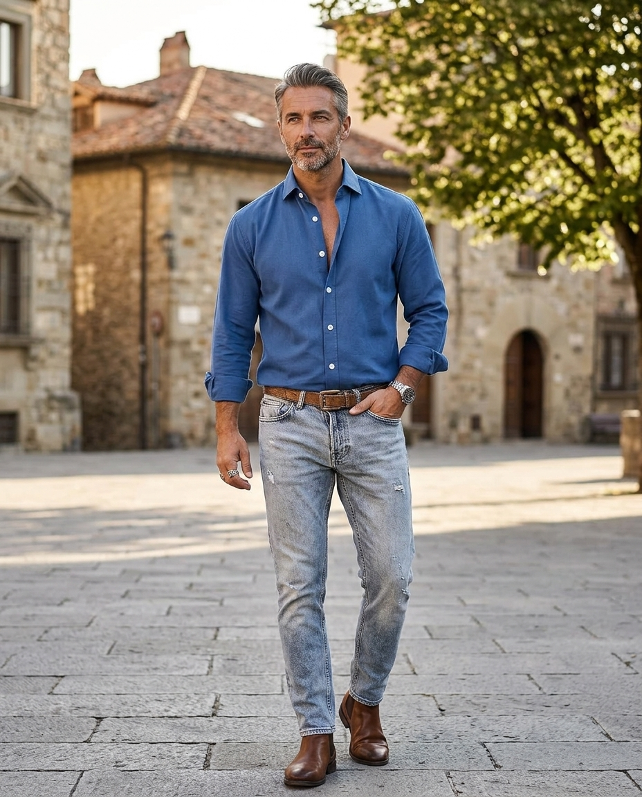 Aurelius | Men's Slim-Fit Button-Down Oxford Shirt