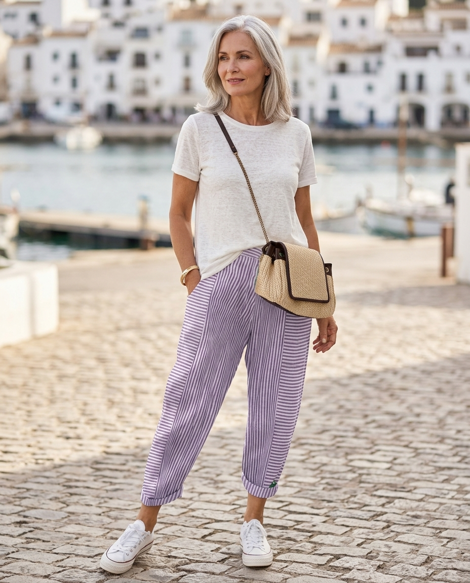 Anthea | Women's Striped Wide-Leg Trousers