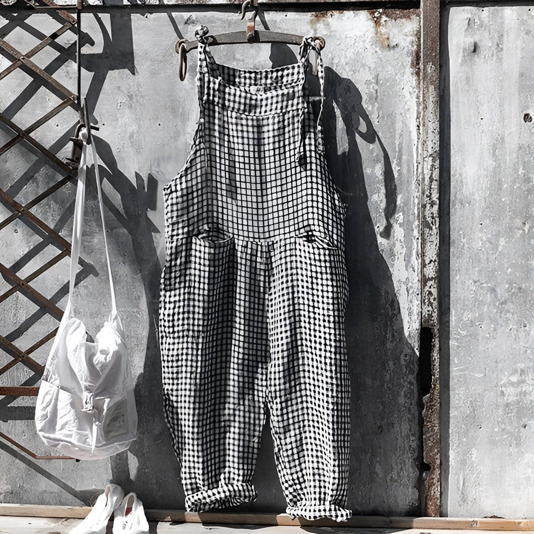 Rosie | Women's Vintage Striped Loose-Fit Dungaree Overall