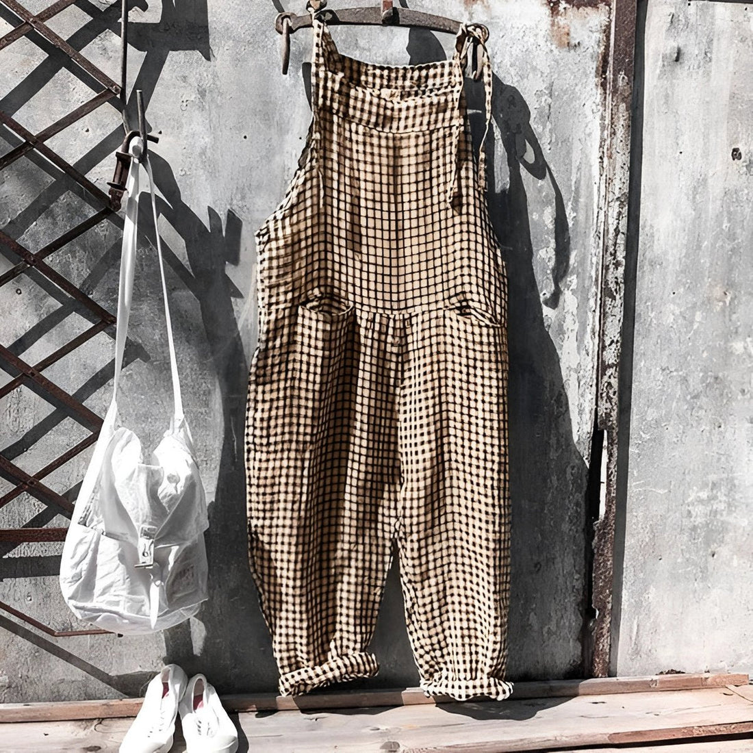 Rosie | Women's Vintage Striped Loose-Fit Dungaree Overall