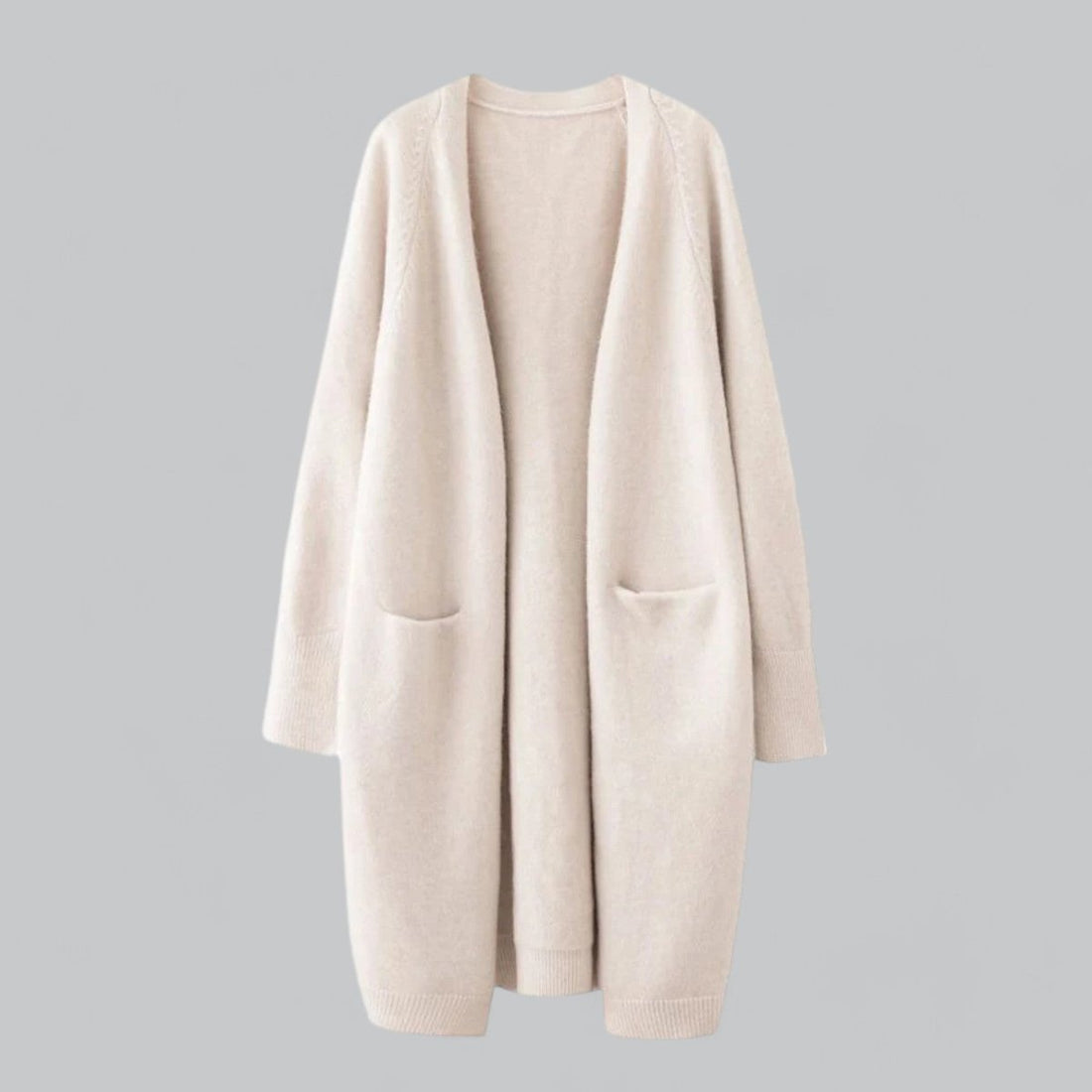 Amelia | Women's Longline Open-Front Knit Cashmere Cardigan