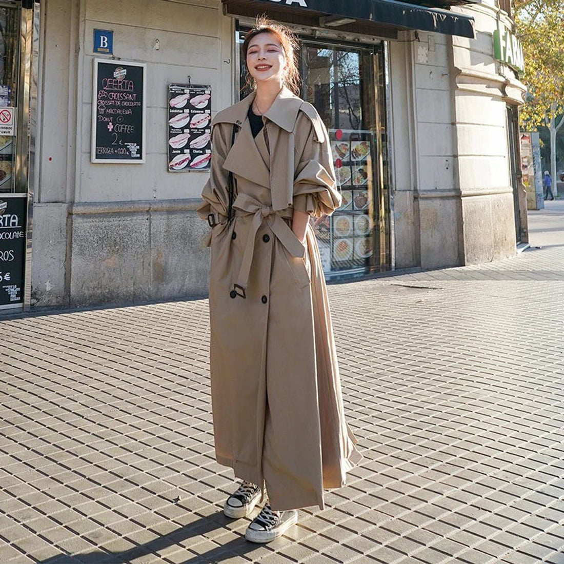 Ella | Women's Oversized Double-Breasted Longline Trench Coat