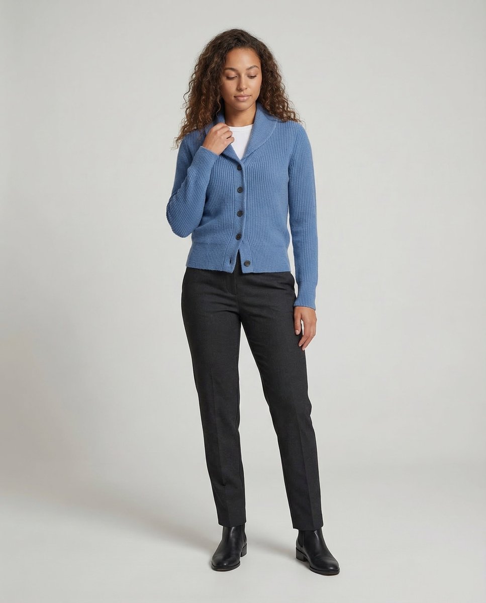 Scarlett | Women's Ribbed Knit Lapel-Collar Cardigan