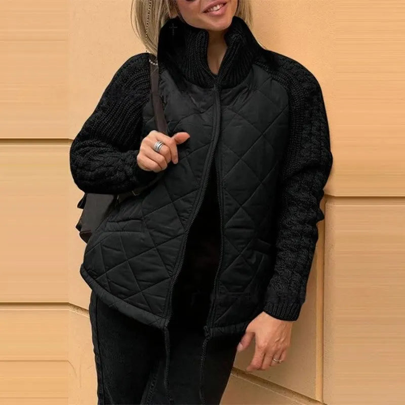 Corisanna | Women's Quilted Knit-Sleeve Zip Jacket
