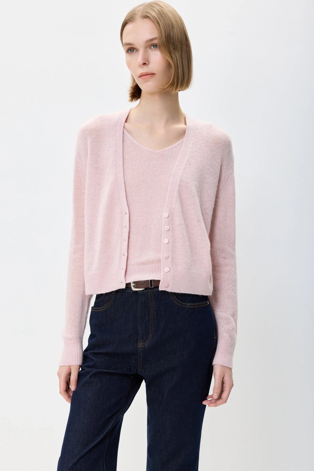 Pearl | Women's Relaxed Layered V-Neck Knit Top