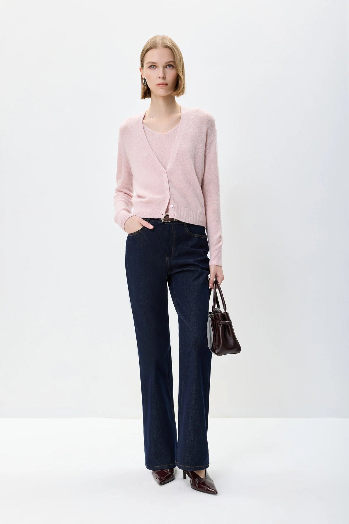 Pearl | Women's Relaxed Layered V-Neck Knit Top