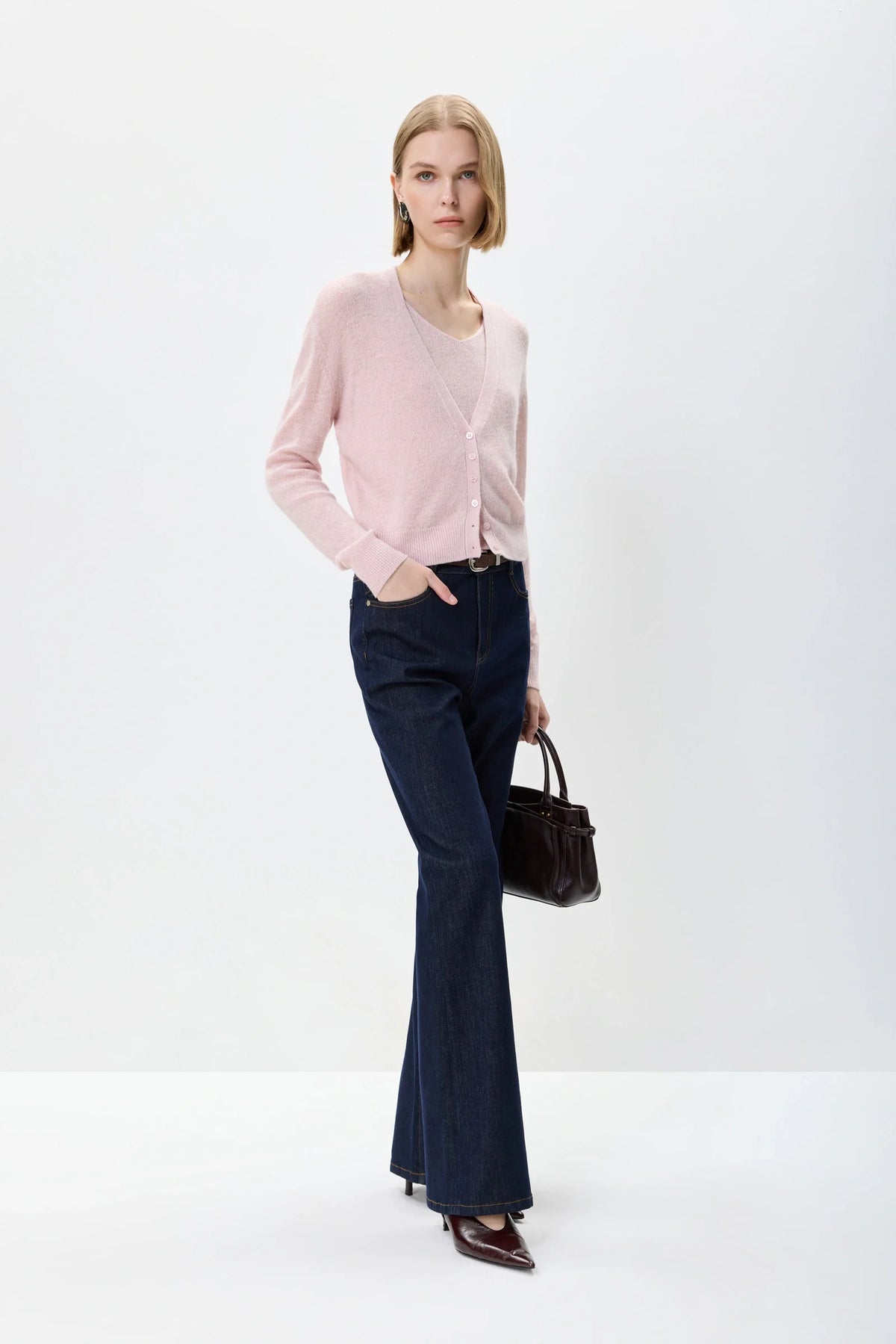 Pearl | Women's Relaxed Layered V-Neck Knit Top
