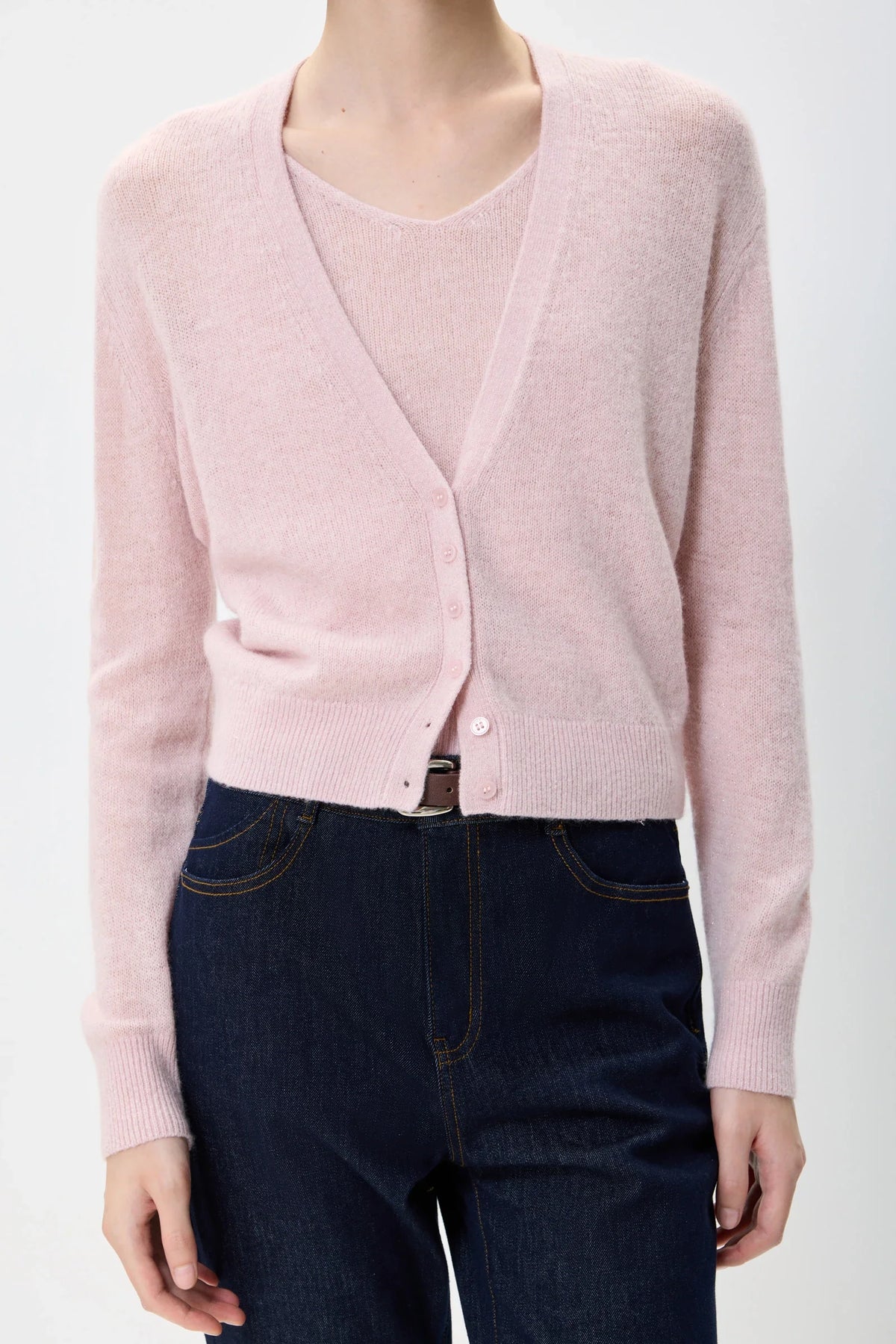 Pearl | Women's Relaxed Layered V-Neck Knit Top