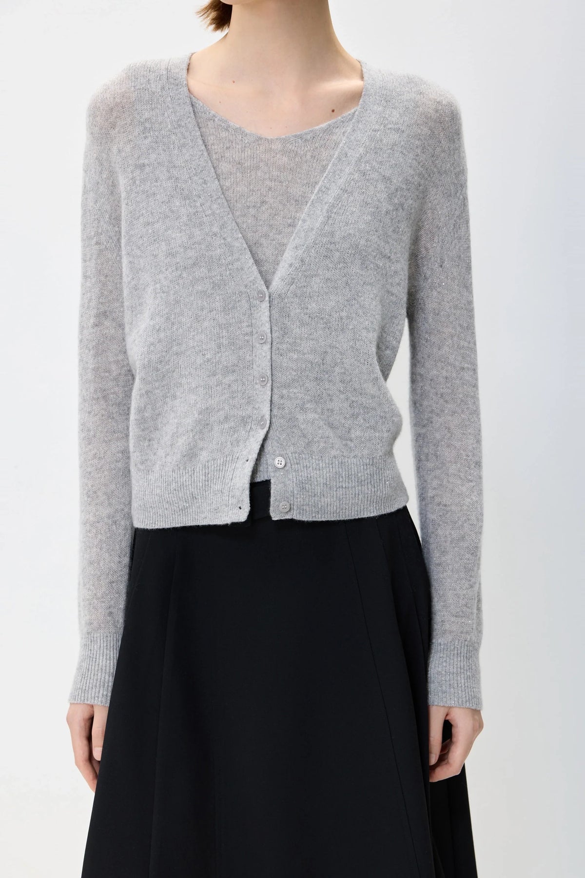 Pearl | Women's Relaxed Layered V-Neck Knit Top