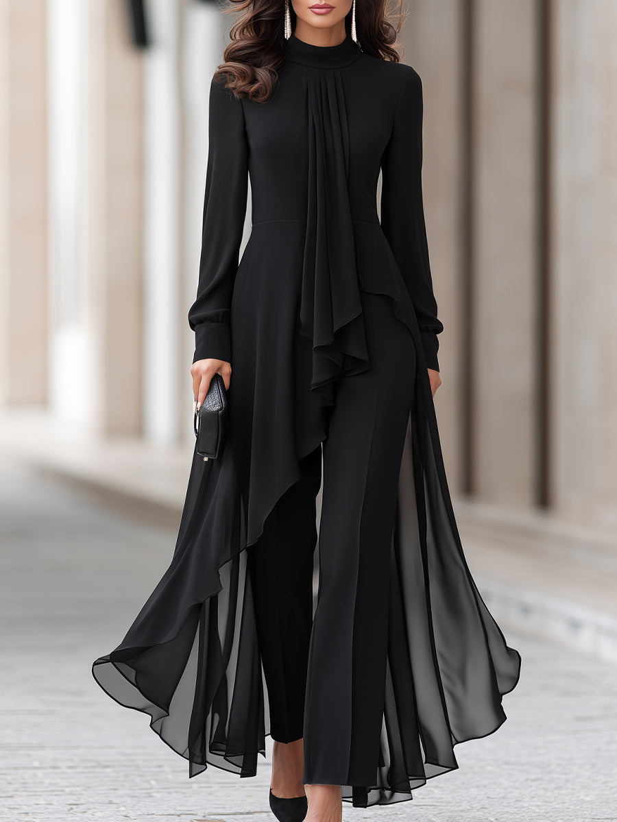 Amara | Women's Chiffon Overlay Tunic and Wide-Leg Trouser Set