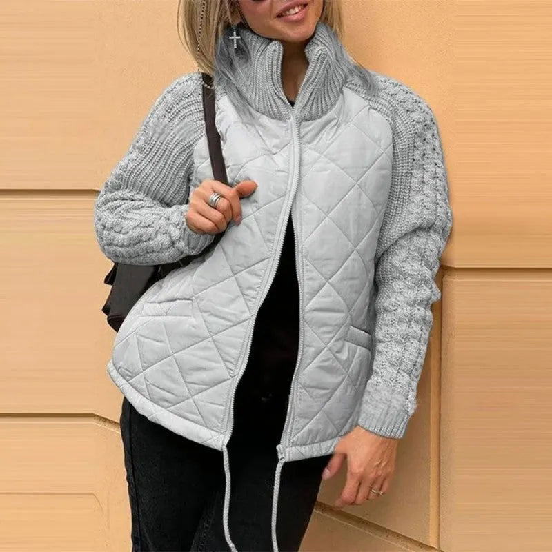 Corisanna | Women's Quilted Knit-Sleeve Zip Jacket