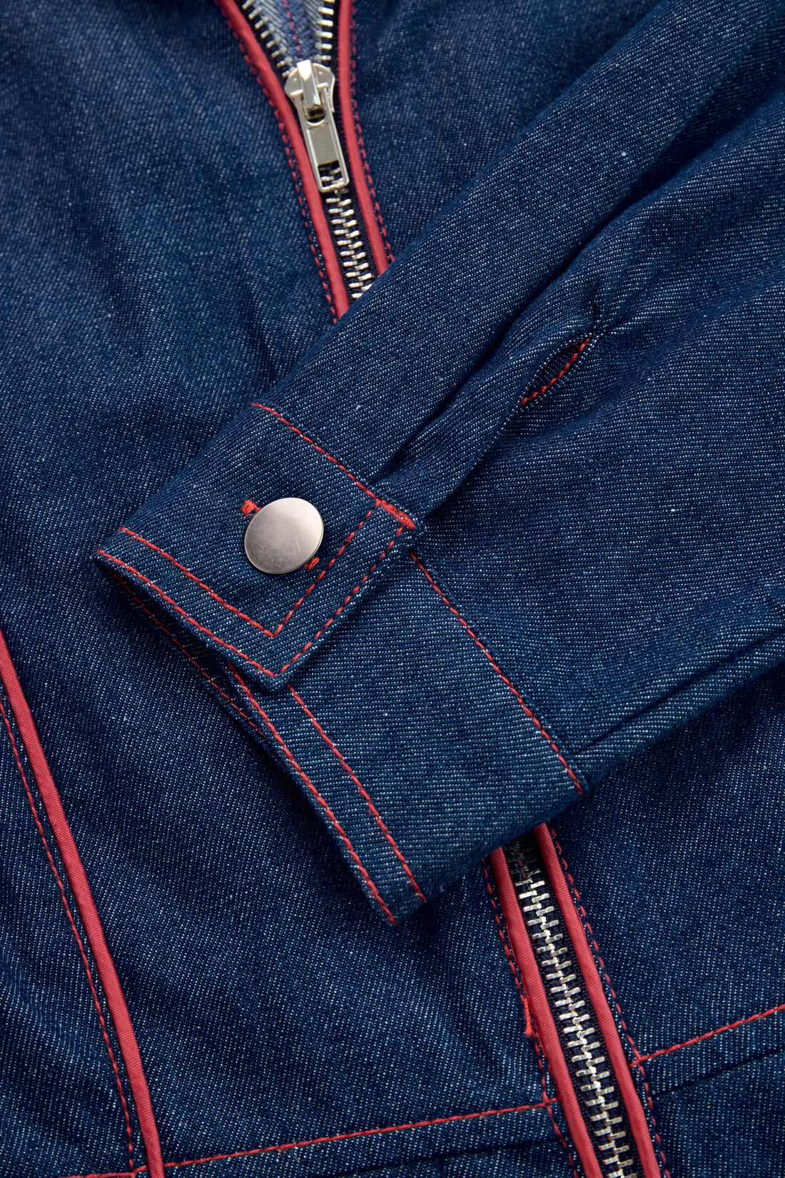 Marisol | Women's Red Denim Wide-Leg Jumpsuit