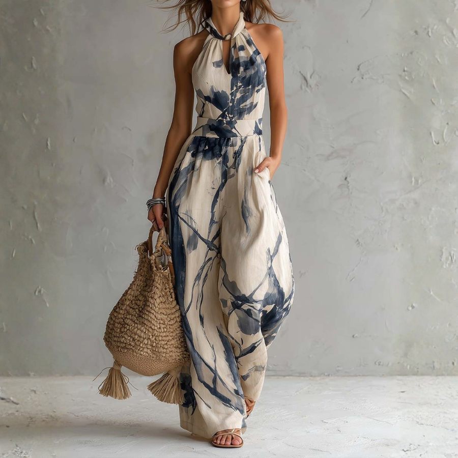 Giada | Women's Draped Wide-Leg Jumpsuit
