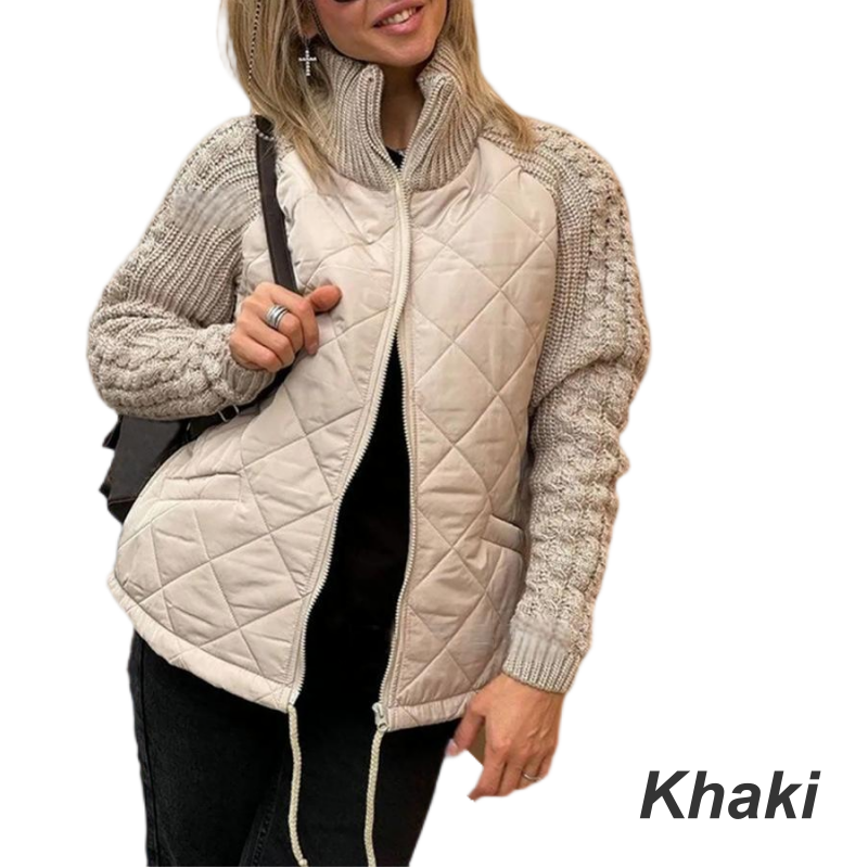 Corisanna | Women's Quilted Knit-Sleeve Zip Jacket