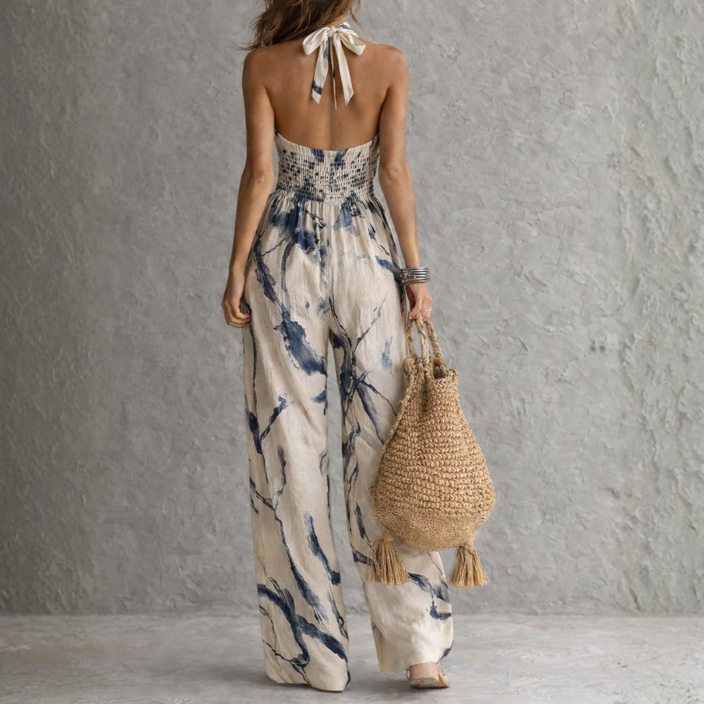 Giada | Women's Draped Wide-Leg Jumpsuit