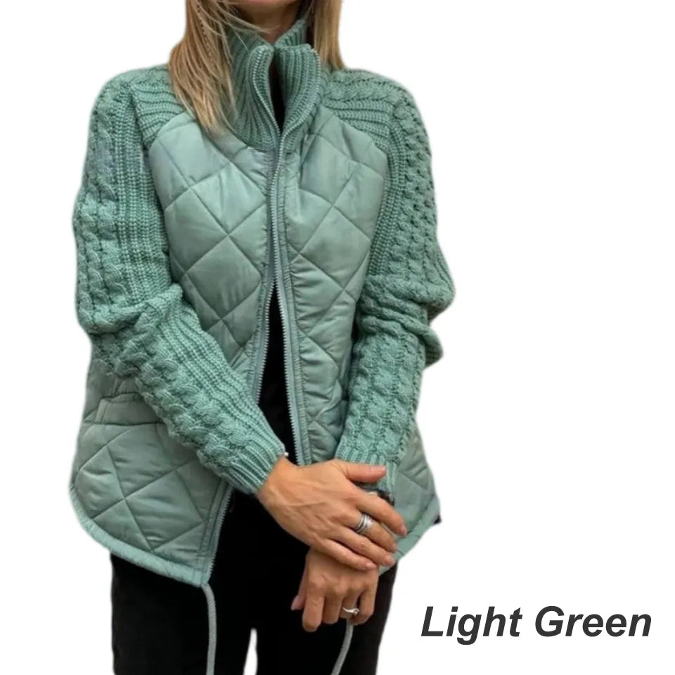 Corisanna | Women's Quilted Knit-Sleeve Zip Jacket