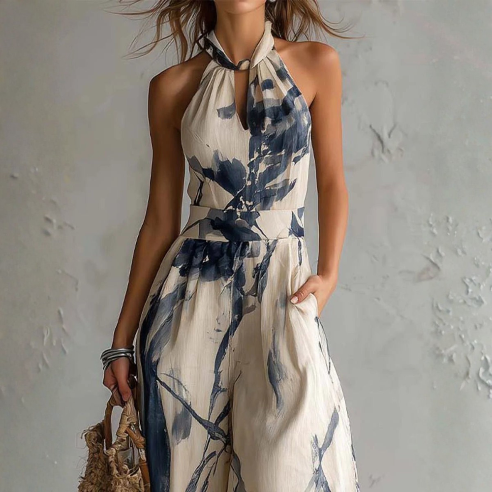 Giada | Women's Draped Wide-Leg Jumpsuit