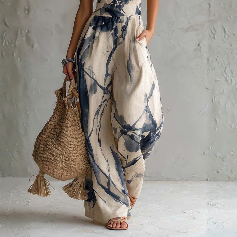 Giada | Women's Draped Wide-Leg Jumpsuit
