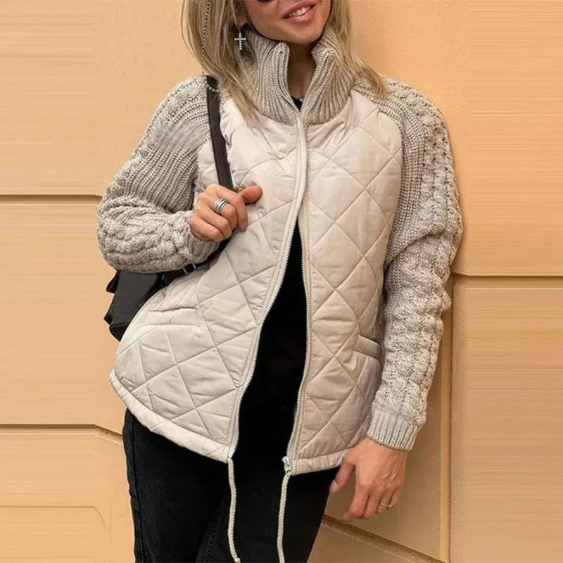 Corisanna | Women's Quilted Knit-Sleeve Zip Jacket