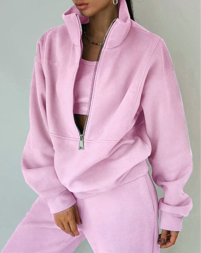 Joyce | Women's Oversized Half-Zip Knit Two Piece Set