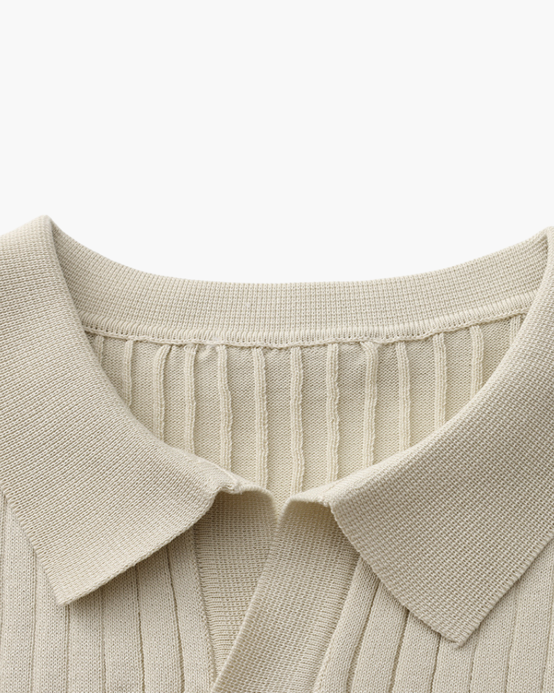 Frederick | Ribbed Knit Polo Shirt