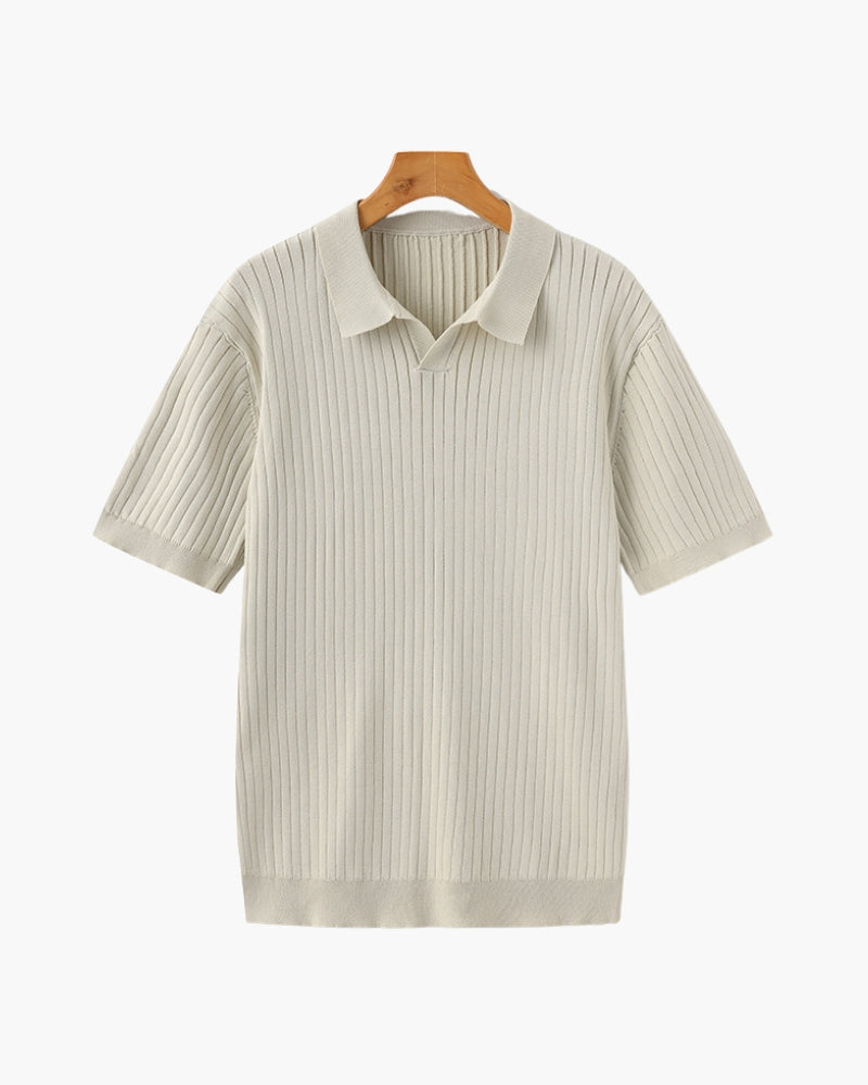 Frederick | Ribbed Knit Polo Shirt