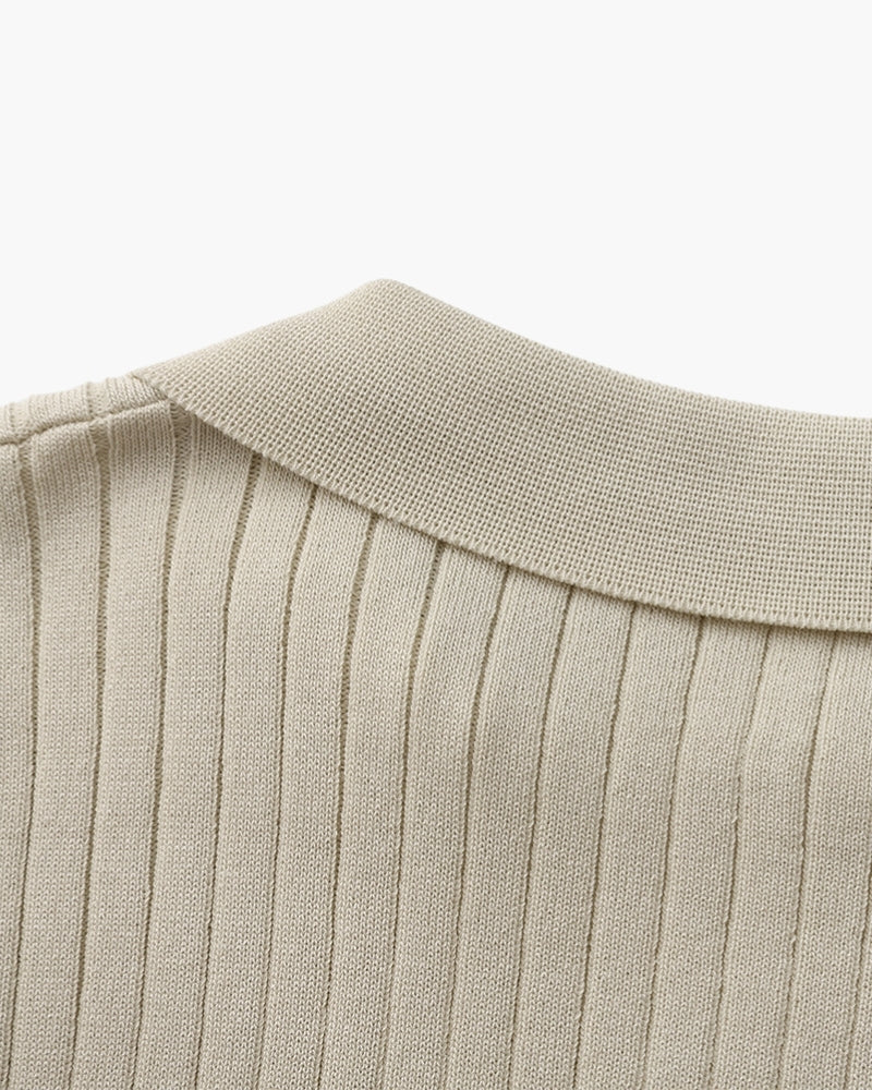 Frederick | Ribbed Knit Polo Shirt