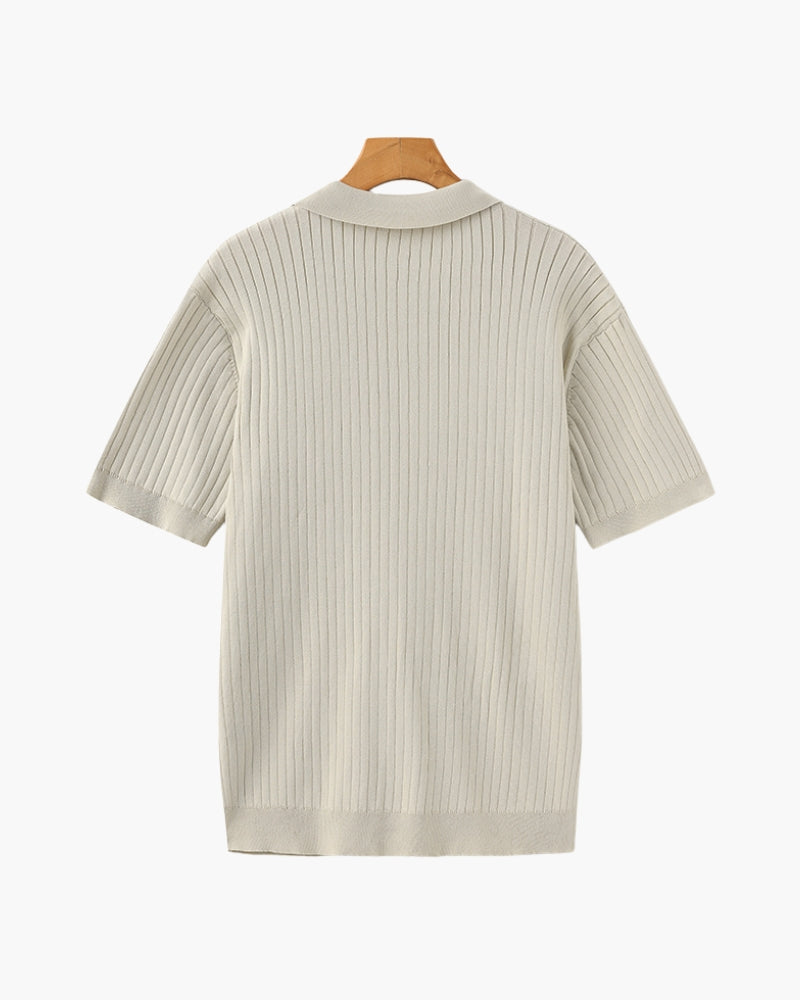 Frederick | Ribbed Knit Polo Shirt