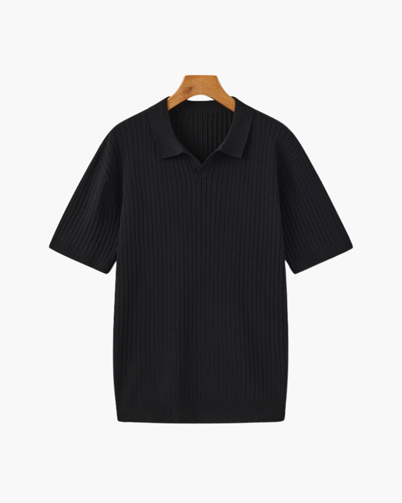 Frederick | Ribbed Knit Polo Shirt