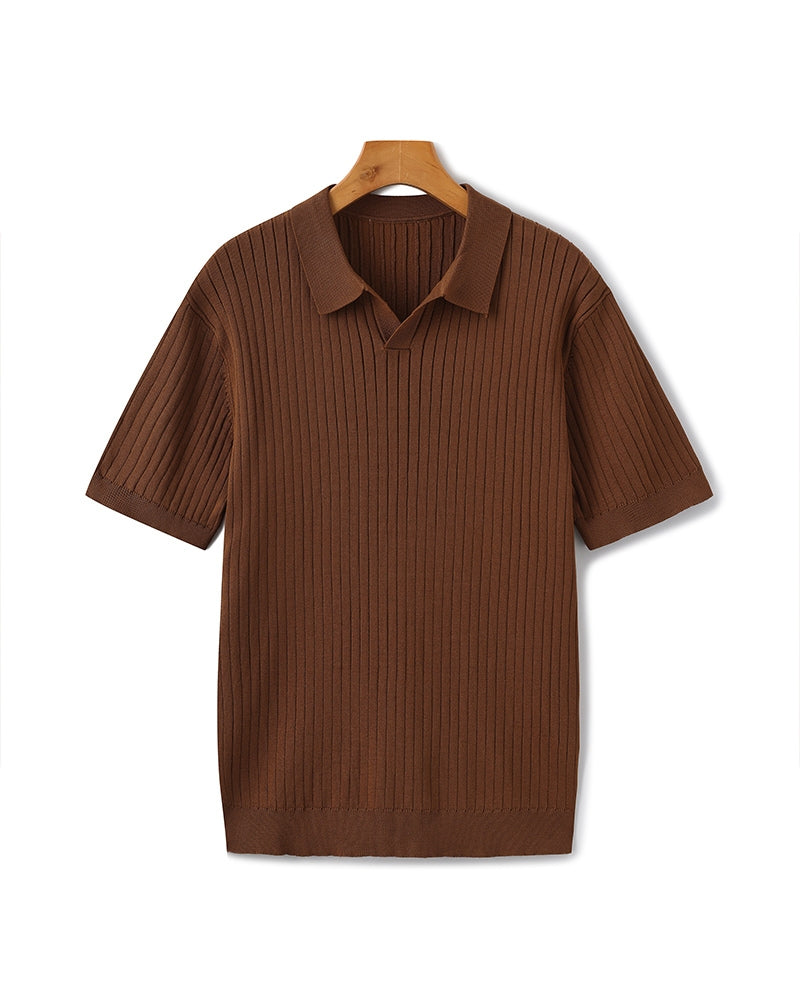 Frederick | Ribbed Knit Polo Shirt