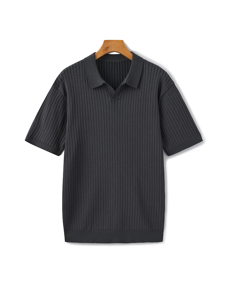 Frederick | Ribbed Knit Polo Shirt