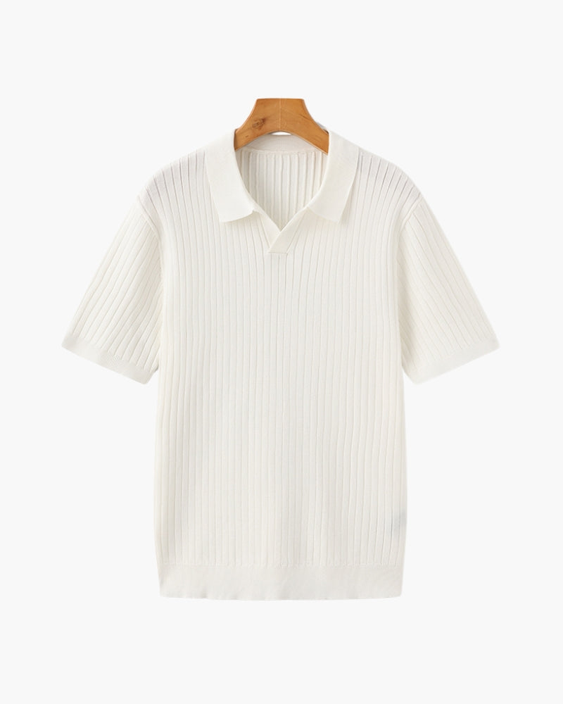 Frederick | Ribbed Knit Polo Shirt