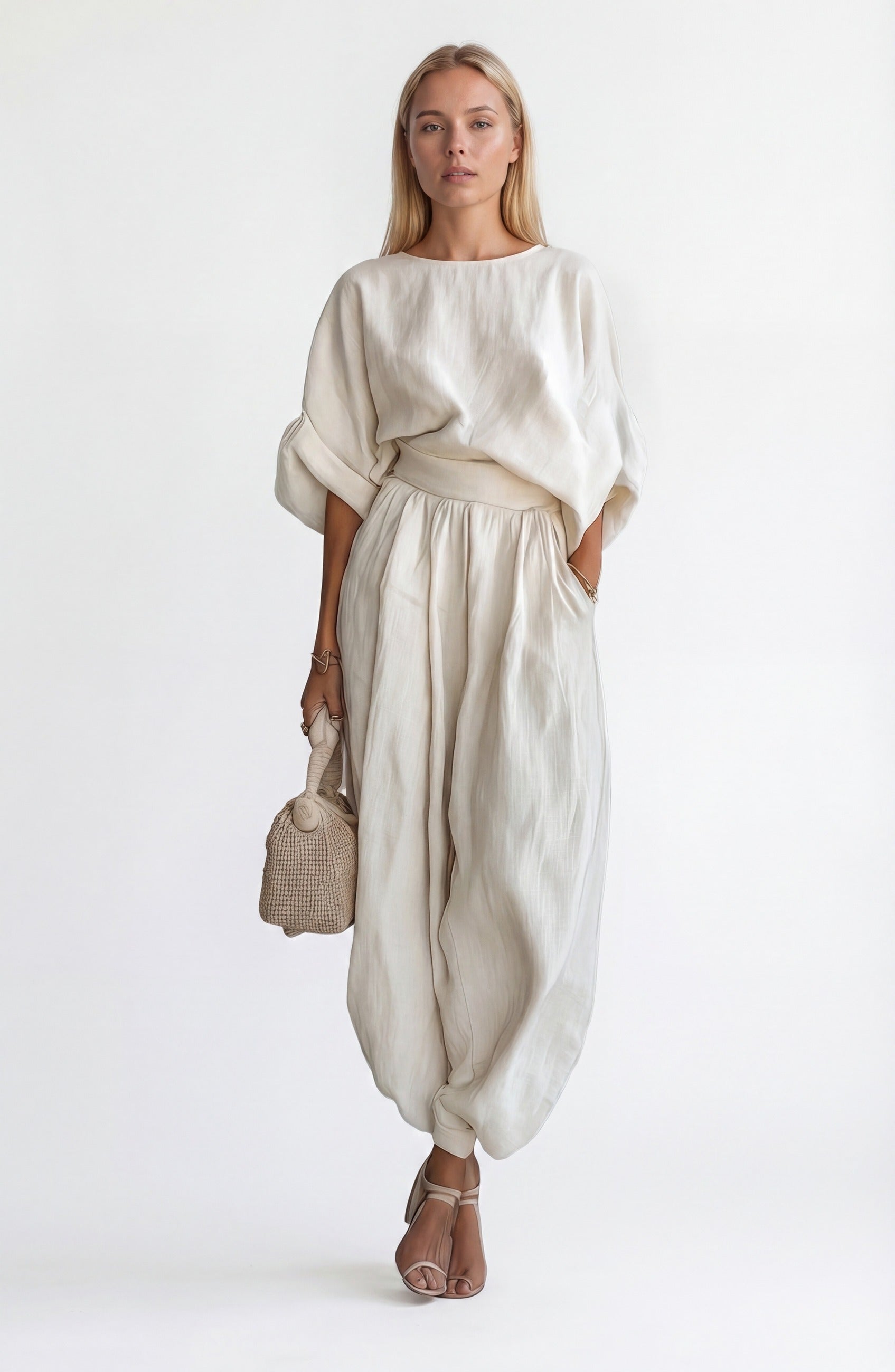 Anwen | Women's Two Piece Set Wide Leg Pants & Blouse