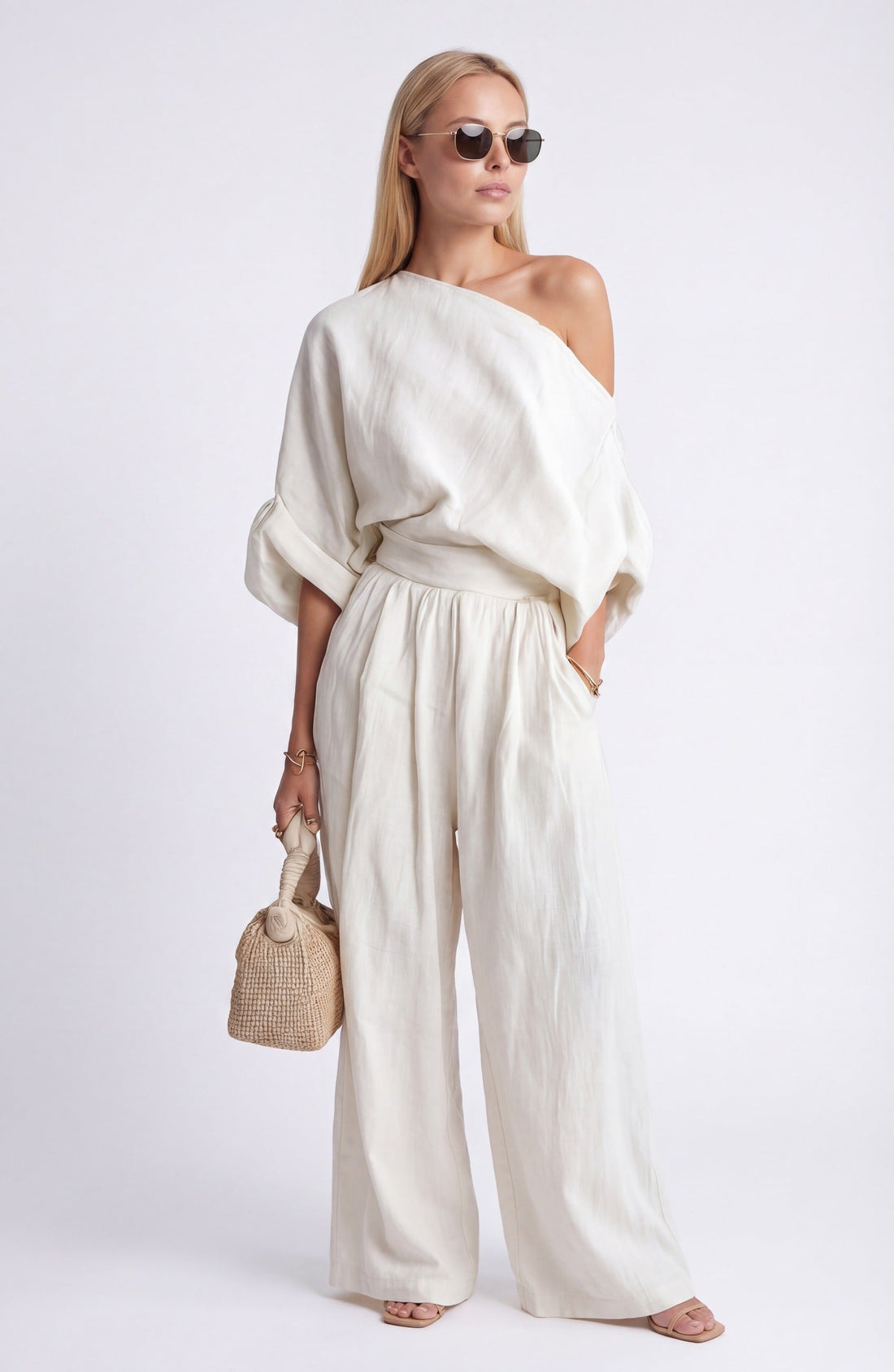 Anwen | Women's Two Piece Set Wide Leg Pants & Blouse