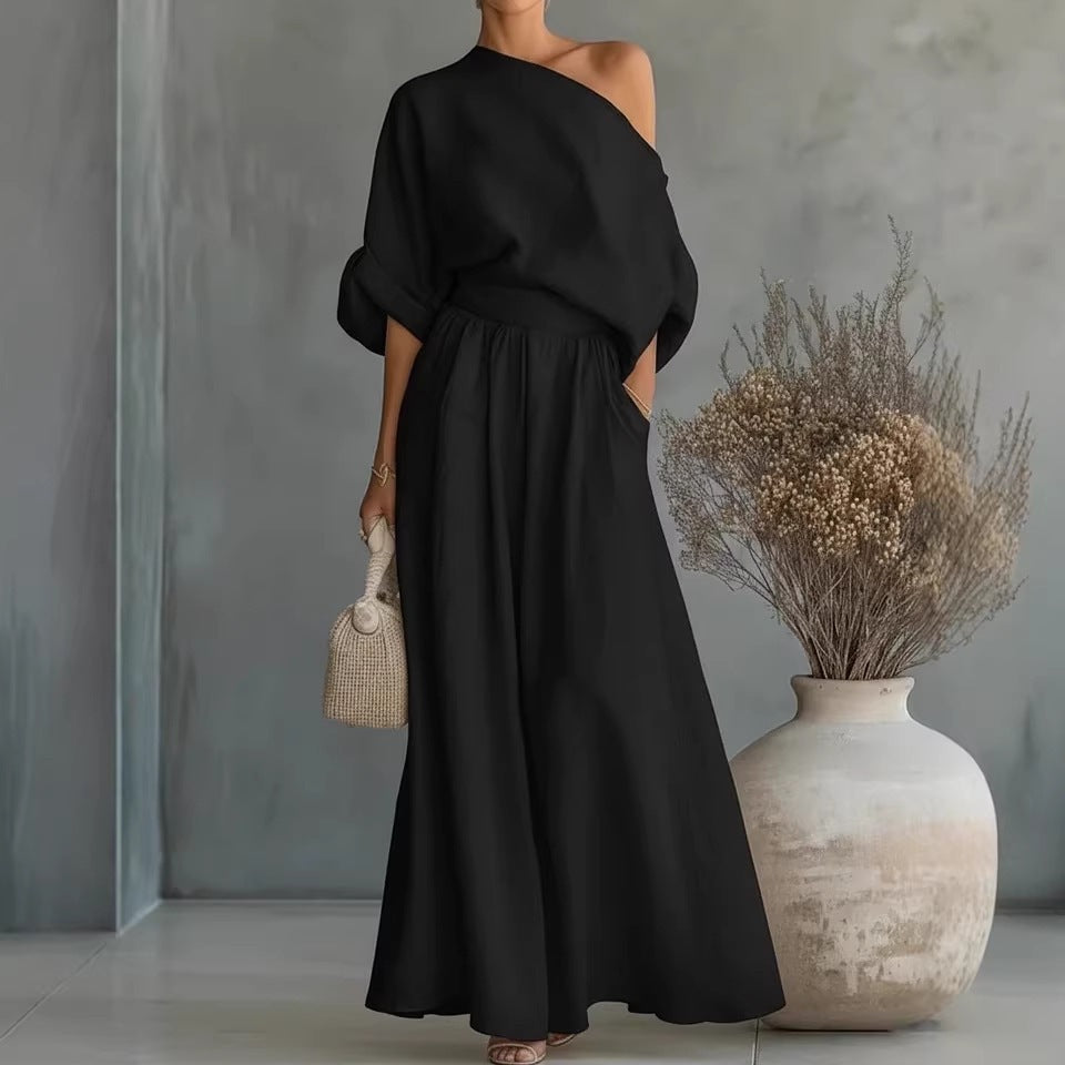 Anwen | Women's Two Piece Set Wide Leg Pants & Blouse