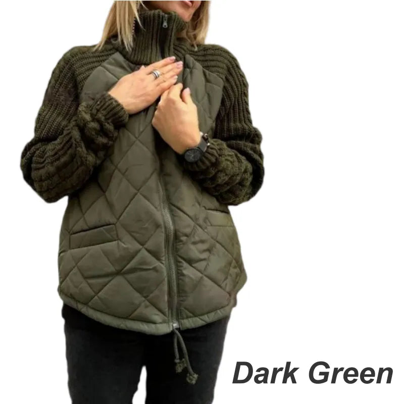 Corisanna | Women's Quilted Knit-Sleeve Zip Jacket