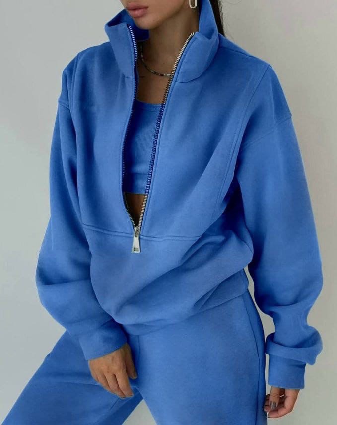 Joyce | Women's Oversized Half-Zip Knit Two Piece Set