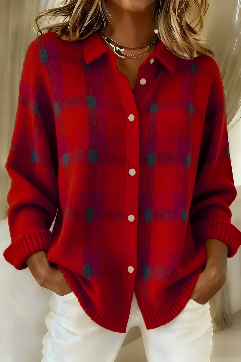 Paloma | Women's Plaid Button-Up Cardigan Sweater