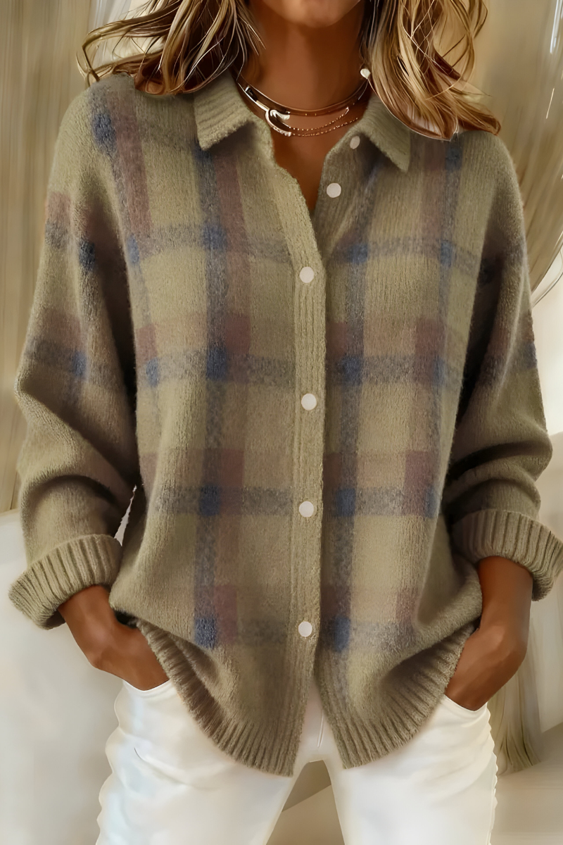 Paloma | Women's Plaid Button-Up Cardigan Sweater