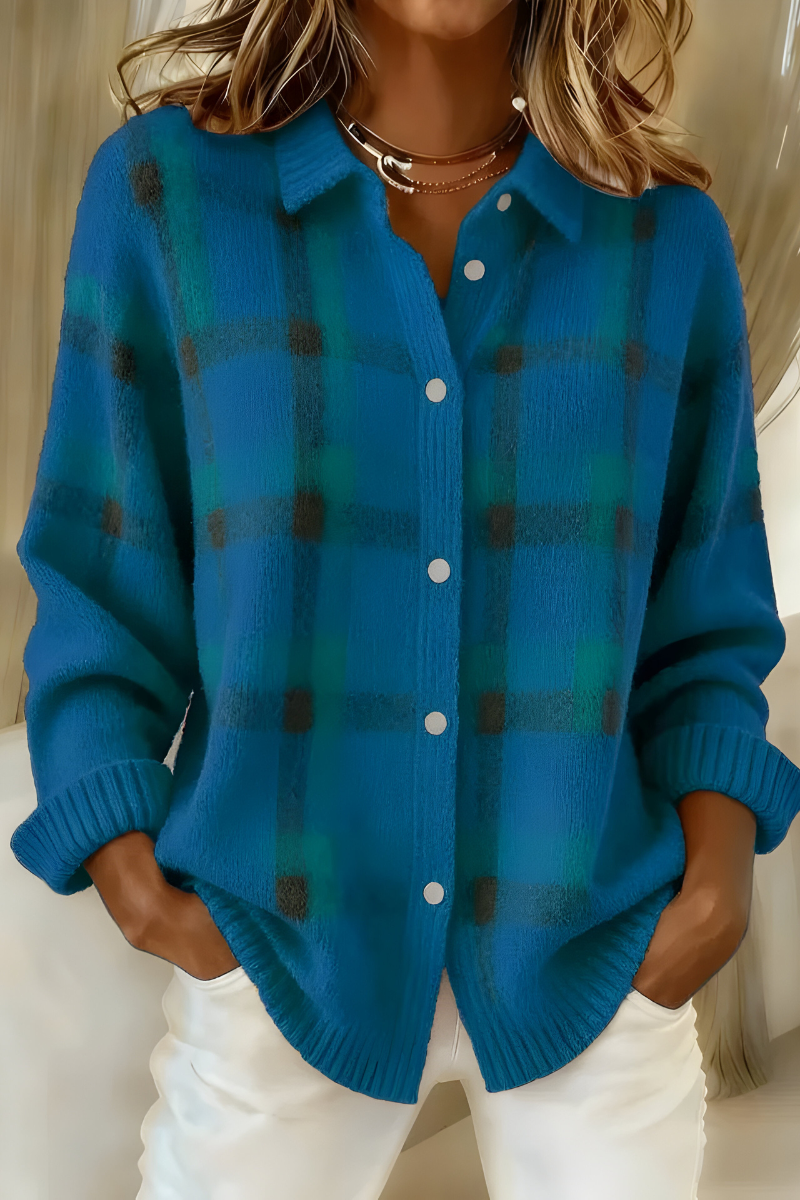 Paloma | Women's Plaid Button-Up Cardigan Sweater