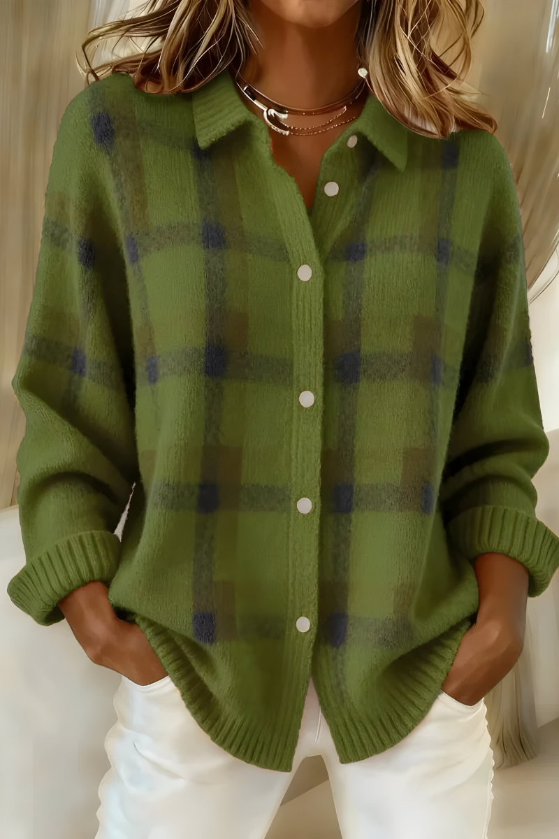 Paloma | Women's Plaid Button-Up Cardigan Sweater