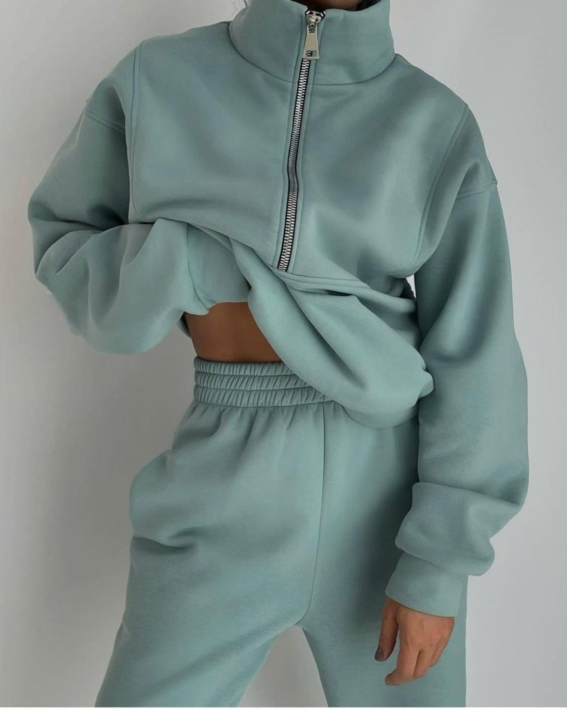 Joyce | Women's Oversized Half-Zip Knit Two Piece Set
