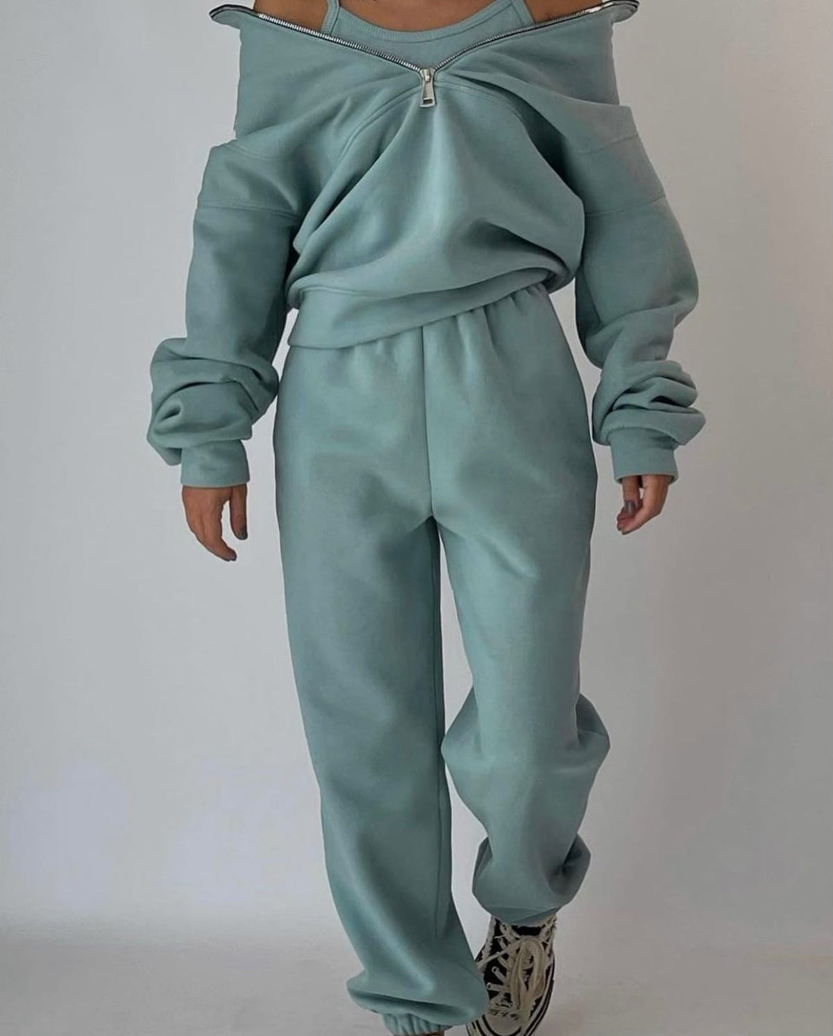 Joyce | Women's Oversized Half-Zip Knit Two Piece Set