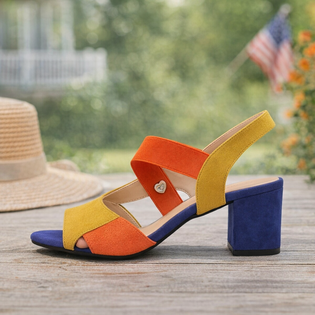 Elara | Women's Cross Strap Block Heel Pumps