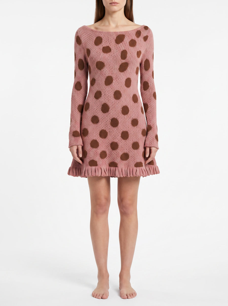 Ramona Women's Polka Dot Knit Mini Dress