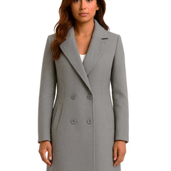 Sybil Women's Double-Button Trench Coat in grey
